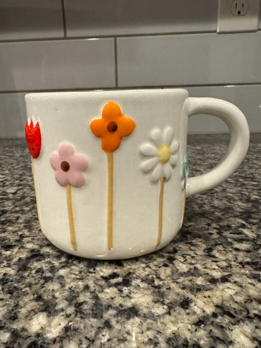Hand Painted 3D Sweet Dimensional Flowers Coffee Tea Mug - Market Finds Gift